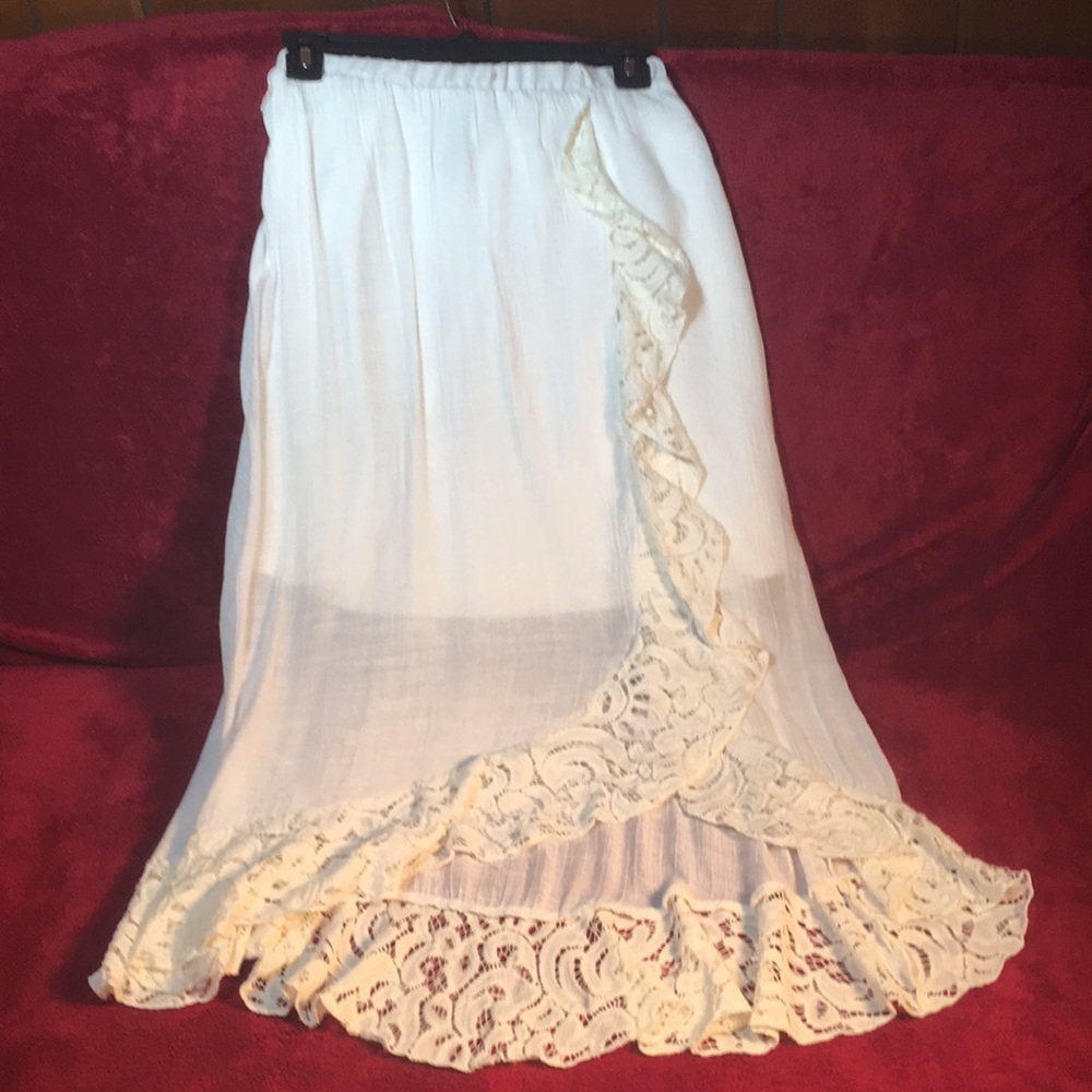 Amy Byer Linen and Lace Skirt, NWOT - Picture 1 of 4